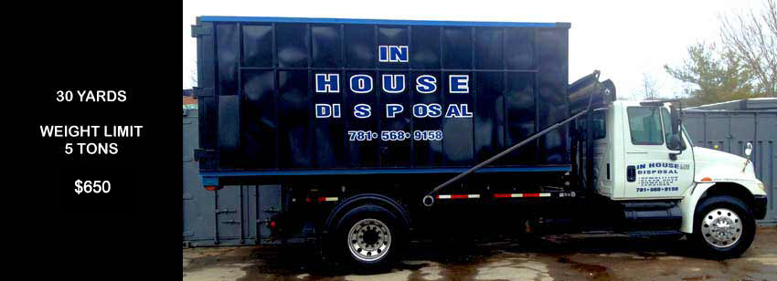 30 Yard Waste Dumpster from InHouse Disposal of Stoneham MA